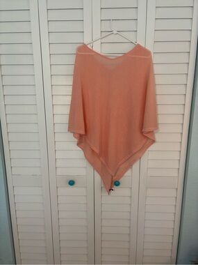 Ladies Cashmere light Coral Women's Sweater poncho style